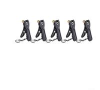 Conector portátil para bomba de bicicleta, color plateado y negro | Paquete de 5 adaptadores de metal, agarre antideslizante, conversión rápida de válvula, se adapta a bicicletas de carretera y