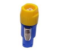 Conector PowerCon for luz de Escenario LED, 20 A, Cable Speak-ON, 250 V, 3 Pines, 1 Unidad(Yellow-Blue Body)