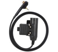 Conector PTT táctico para walkie talkie U94 Dispositivo pulsar para hablar Alta flexibilidad Antideslizante PTT grande Sonido claro para auriculares