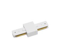 Conector puente lineal blanco de 2 hilos, 1,5x3,5x9,5 cm, ideal para conexiones eléctricas y proyectos de iluminación.