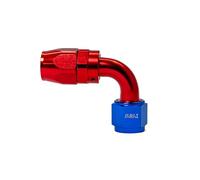 Conector/Racor giratorio de Extremo de Manguera, Línea de Combustible/aceite, Adaptador de Enfriador de Aceite Color Azul Y Rojo Anodizado codo 90º AN6