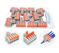 Conector Rápido Cables 1 en 5 fuera, CESFONJER 11 piezas Empalmes Cables Electricos con Tornillos de Fijación, Conectores de Cable Compacto con Palanca de Empuje con Resorte