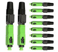 Conector rápido de fibra óptica | Conector de fibra rápida SC APC 10 Uds. - Cables Y Herramientas Para Centros de Datos Hogar Estaciones Base de Comunicación Usuarios Empresariales