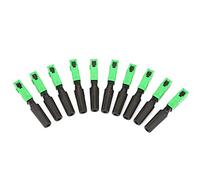 Conector Rápido de Fibra óptica Pérdida de Alto Retorno Confiable 100 Piezas para FTTH, Red de área Local de Fibra Plástico Verde + Negro