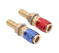 Conector Rápido de Gas de Agua, Conector Rápido de Adaptador de Gas y Enfriado por Agua, Conector Rápido de Latón para Soplete de Soldadura PTA DB MIG TIG (10 mm)