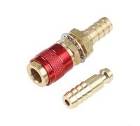 Conector rápido de latón para manguera de soldadura TIG, 10 mm de diámetro interior, adaptador de enchufe de montaje en panel (rojo)
