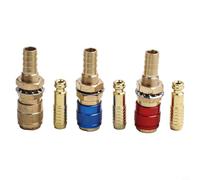 Conector rápido de tubo de 10 mm para gas y agua, latón de alto rendimiento, perfecto para operaciones de soldadura y tareas de mantenimiento (3 piezas)