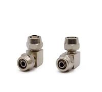 Conector rápido neumático de aire PV PE PU de cobre y níquel, tipo T/L, diámetro exterior de 4, 6, 8, 10, 12 y 14 mm, for manguera, conexión rápida, 1 unidad(PU14)