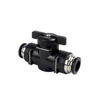 Conector rápido neumático de inserción a presión, negro, for válvula manual con interruptor giratorio y limitador de corriente de bola manual.(BUC 12MM,200 PCS)