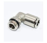 Conector rápido neumático en forma de L, cobre niquelado, rosca PL-G, G1/8, 1/4, 3/8, 1/2, tubo de PU de 6,8 mm con anillo de sellado.(PL12-G03)