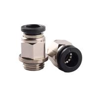Conector rápido neumático for PC, rosca G de cobre negro, 1/8", 1/4", 3/8" y 1/2", tubería de zinc externa, agua y aire(PC4-G03)