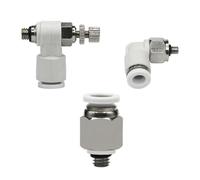Conector rápido neumático Mini enchufes rosca externa recta a través de PC4-M5C/PL4-M3 tubo de aire 1 Uds(Microwhitepl3-m5-c)