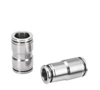Conector rápido neumático PU PG de acero inoxidable 304 for manguera de aire, conexión de tubería de 4, 6, 8, 10 y 12 mm, ajuste neumático reductor recto.(PU-6,50 Pcs)