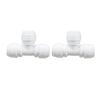 Conector Rápido Tee para Tubo de Agua, 100PSI, Compatible con Tubo de 10mm, Plástico y EPDM, 2 Piezas - Sellado Firme, Fácil Instalación, Uso en Jardines y Aplicaciones Doméstica