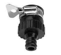 Conector Rápido Universal para Grifo y Manguera de Jardín, Acero Inoxidable con Agarre de Goma, 6.5cm, Negro, para Lavado de Coche y Riego