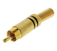 Conector RCA macho en color negro con anillo chapado en oro, 10 unidades