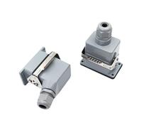 Conector rectangular de alta resistencia HDC HE 6 pines 500 V 16 A Contacto Conector de tornillo de potencia industrial Entrada lateral/superior HDC-HE-06 (Color : Side entry, Size : 6p)