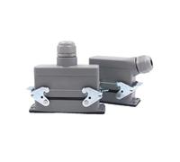 Conector rectangular de alta resistencia serie HDC HE - 16 A resistente al agua, 500 V, grado industrial, salida superior y lateral, 1 unidad(6core Top Line)