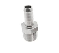 Conector recto, 1 pieza, accesorio for tubería de alta presión, conector macho NPT de púas de manguera de acero inoxidable 304 de 1/8, 1/4 y 1/2 pulg., junta reductora recta.(1/4inchx16mm)