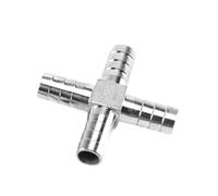 Conector recto, 1 pieza, espiga de manguera recta cruzada SS304, conector de espiga de cola de manguera, accesorio de tubería tipo T tipo Y, accesorio de acero inoxidable de 3 vías(Black,10mm)