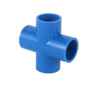 Conector recto de 3 o 4 vías, diámetro interior de 20 mm, 25 mm o 32 mm, tubería de PVC for riego de césped y jardín, accesorios for estanterías de bricolaje(Azul,4-way 32mm)