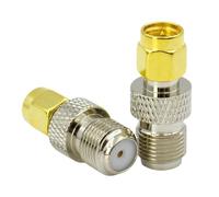 Conector recto macho hembra SMA a F TV, adaptador coaxial, orificio interior roscado chapado en Latón dorado(Type1,5PCS)