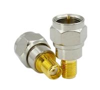 Conector recto macho hembra SMA a F TV, adaptador coaxial, orificio interior roscado chapado en Latón dorado(Type4,3PCS)