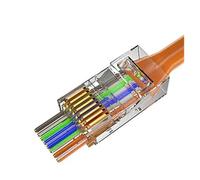 Conector Recto RJ45 Cat6 EZ Crimp STP Modular(100pcs,White UTP)
