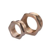 Conector reductor de buje hexagonal de latón, adaptador de cobre roscado, acoplador de conector hembra a macho, 1/4, 3/8, 1/2, 3/4, 1 ", 1,2", 1,5"(G1I8 X 1I2)