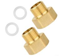 Conector reductor de latón Buje hexagonal 3/8 M x 1/2 F para rosca BSP diseñado para uso a largo plazo en sistemas presurizados para gas y agua (4 piezas)