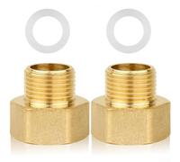 Conector reductor de latón Buje hexagonal 3/8 M x 1/2 F para rosca BSP diseñado para uso a largo plazo en sistemas presurizados para gas y agua (2 piezas)