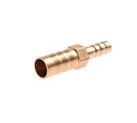 Conector reductor de manguera recto de latón de 2 vías, adaptador de conector de cobre for tubería dentada, for aire, combustible, gas y agua.(6mm 12mm Barb)