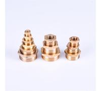 Conector reductor de tubería con casquillo hexagonal de latón de 1/8, 1/4, 3/8, 1/2, 3/4, hembra a macho, roscado, acoplador reductor de cobre, 12