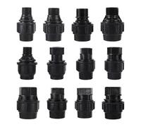 Conector reductor recto negro for tubería de PE de 20/25/32/40/50 mm, adaptador de riego con rosca hembra/macho de 1/2", 3/4", 1", 1,2" y 1,5"(Female 3I4 Inch - 32mm)