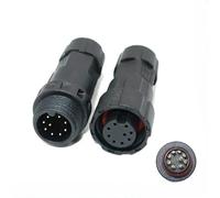 Conector resistente al agua M16, IP68 y enchufe de 2/3/4/5/6/7/8/9/10/11/12 pines, conectores de aguja sólida de acoplamiento macho y hembra, 1 Uds.(ZSJ-M16-9P)