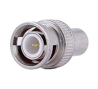 Conector RF Coaxial Tipo BNC Macho a RCA Hembra CCTV Metálico Plata