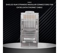 Conector RJ45 blindado CAT5E CAT6 Conector Ethernet de crimpado STP 8P8C Enchufes de cabeza de cristal modular 100 Piezas