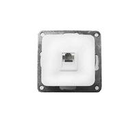 Conector RJ45 Cat6 empotrable, diseño blanco 70x30x70mm, ideal para instalaciones de red y conexiones Ethernet.