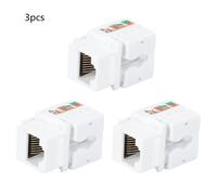 Conector RJ45 de montaje en pared, tipo Keystone, para redes de oficina en casa, con guía de cableado codificada por colores.