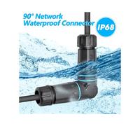 Conector RJ45 Impermeable IP68, Adaptador Ethernet de Ángulo Recto de 90 Grados, Acoplador Hembra para Montaje en Panel, Uso Industrial Exterior