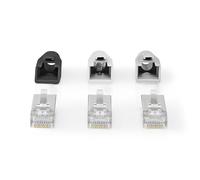 Conector RJ45 | Paso RJ45 | FTP CAT6a sólido/trenzado | Recto | Chapado en oro | 10 uds. | PVC | Gris / Negro / Blanco | En caja
