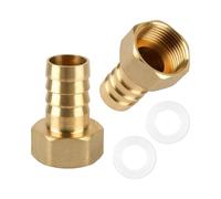 Conector roscado de latón, 19 mm, juntas antifugas de alta temperatura para sistemas sanitarios, 2 unidades, a prueba de fugas con junta de goma, boquilla hexagonal de latón