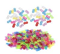 Conector S Clips 1000 Unidades Loom Bandas Cierres Coloridos Bucles de Goma Herramienta de Recarga S Clips Loops Pulsera de Plástico Loops para la Conexión de Loom Band Pulseras Accesorios de Joyería