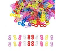 Conector S Clips 500 Unidades Loom Bandas Cierres Coloridos Bucles de Goma Herramienta Recarga S Clips Loops Pulsera de Plástico Loops para la Conexión de Loom Band Pulseras Accesorios de Joyería