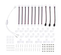 Conector sin Soldadura Blanco de 4 Pines para Tira LED Rgb | Plástico, Puenteo de Esquinas y Conexión Rápida, Incluye Clips, Tornillos y Piezas de Fijación