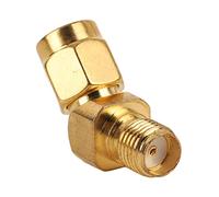 Conector SMA 45 grados Male a femenino RF Gold Coaxial Gold Copper Wide Frequency Band Estable Conexión para el de antena GPS Comunicación inalámbrica