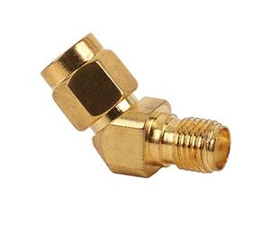 Conector SMA Macho a Hembra de 45° Banda de Frecuencia Ancha Estable para Medidor de Antena, para Conectar Cables RF o Líneas Microstrip, Chapado en Cobre con Oro