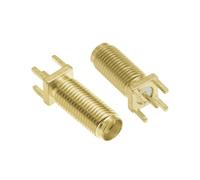 Conector SMA macho hembra recto, borde de soldadura 90 grados, PCB, montaje en ángulo, enchufe cobre RF(Right foot 18.5,10PCS)