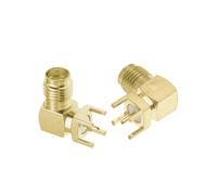 Conector SMA macho hembra recto, borde de soldadura 90 grados, PCB, montaje en ángulo, enchufe cobre RF(L Type 14.5MM,10PCS)