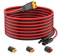 Conector solar de 10 AWG a XT60 adaptador de cable de extensión de panel solar a generador de energía solar potable/panel solar plegable RV / estación de energía portátil (40 pies)